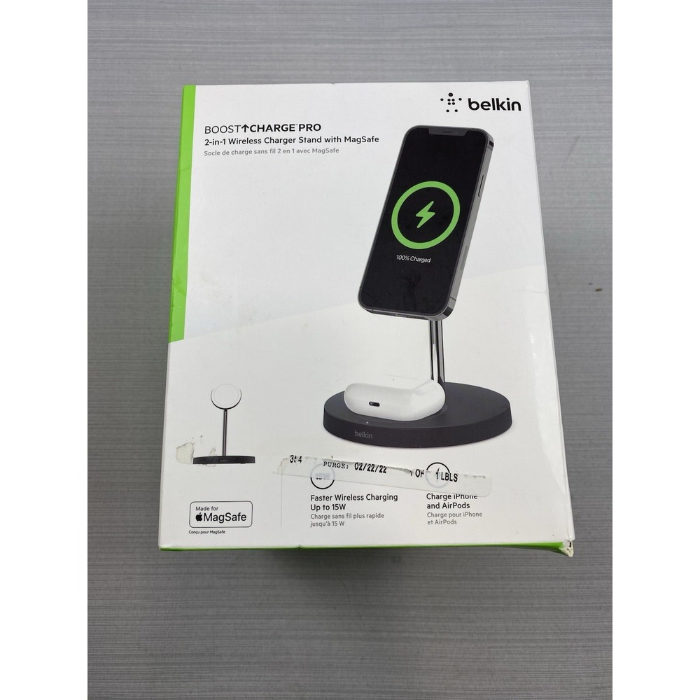 Belkin Boost Charge‎ Pro 2-in-1 Wireless Charger Stand with MagSafe - Black